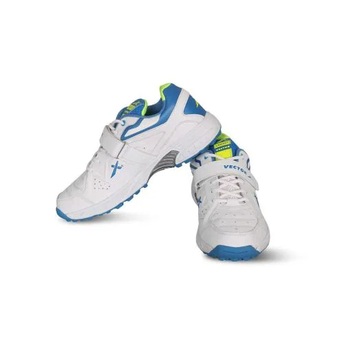 Vector X CKT-200 Cricket Shoes for Men's (White-Blue-Green)