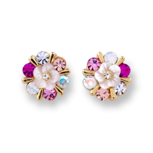 Pearls Of Korea Red Hydra Studs Swarovski Crystal Earrings For Women