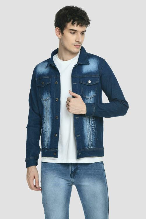 Montrez Men Dark Blue Washed Jacket