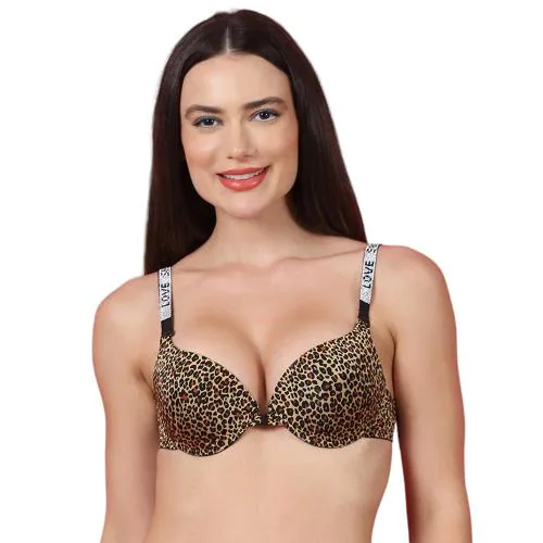 PrettyCat Women Brown Lightly Padded Push-Up Bra