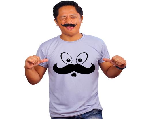 Mooch Wale Funny Mooch Cartoon Grey Quick-Dri T-shirt For Men - Grey, XL