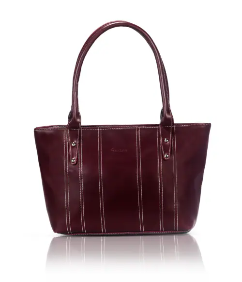 SNEAZ Women Leather Classic Hand Bags | Ladies Purse Travel Shoulder Bags Tote for Women College Girls - Large , Maroon (SNZ-B-067008)