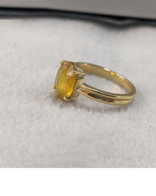 Ceylonmine Yellow Sapphire Pukhraj Gemstone Ring for Women
