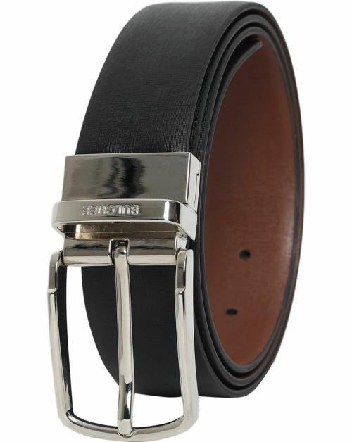 BULCHEE Men Formal Black Genuine Leather Reversible Belt