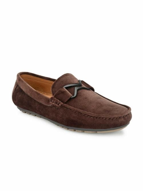 Guava Men's Charming Brown Velvet Loafers Shoes