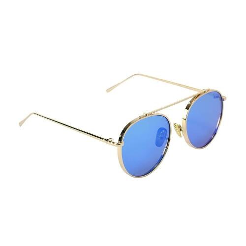 ELEGANTE Round Blue Sunglasses For Men And Women