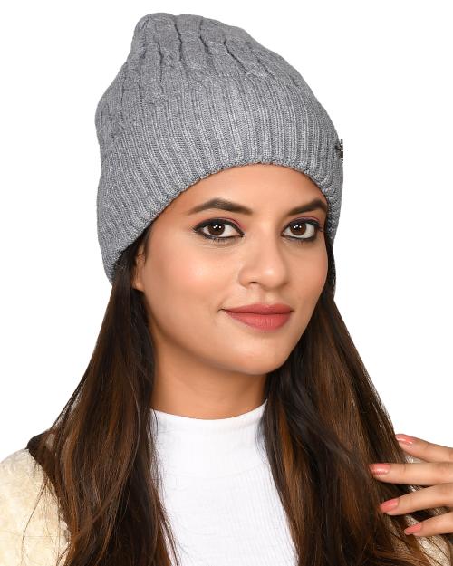 SoSh Designer Beautiful Velvet Woolen Winter Cap Hat for Women Warm snow beanie Winter hat