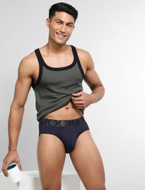 Jockey Men's Tactel Microfiber Elastane Stretch Solid Brief with Moisture Move Treatment (multicolor,pack of 1)