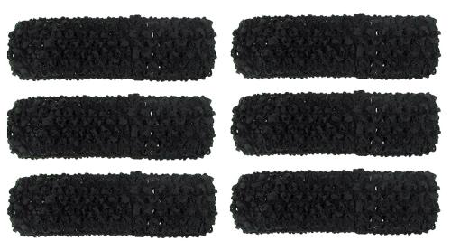 Funky Baby Girls Black Elastic Crochet Hair Band (Pack of 6)
