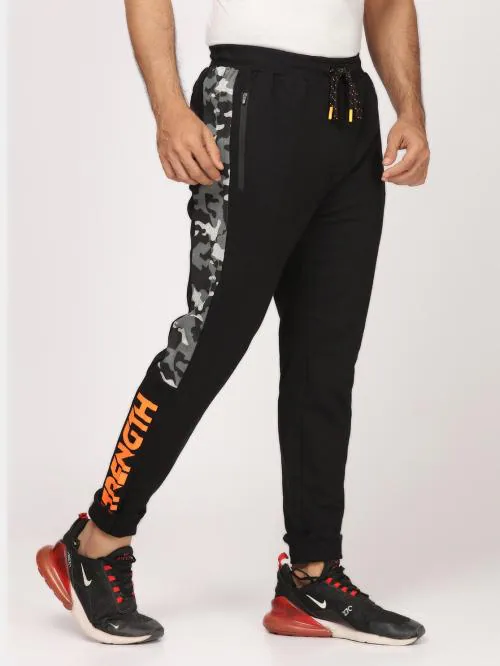 Buy BULLMER Men Black Polyester Solid Single Fitted Track Pants Online
