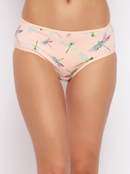 Clovia Pink Graphic Cotton Hipster Panty