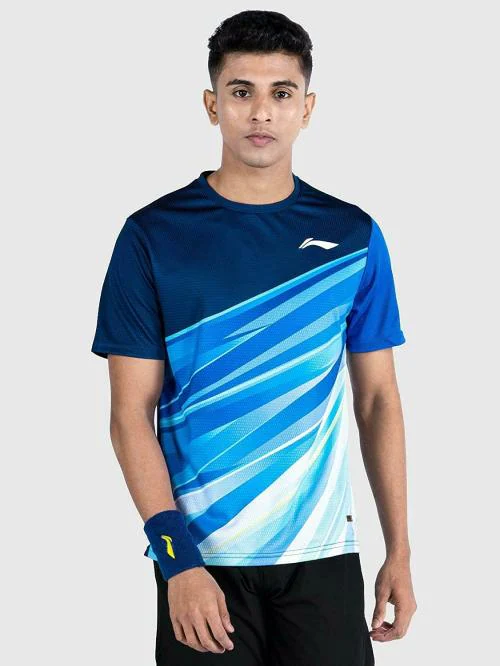 Li-Ning Unisex Navy Solid Polyester Badminton T-Shirt S