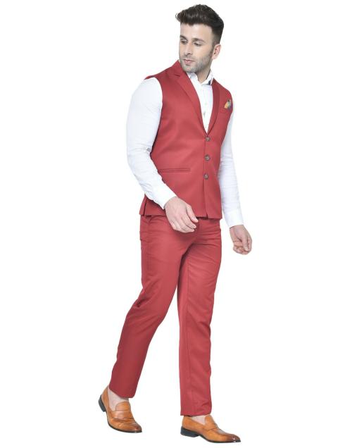 REFULGENT Premium Men Maroon Suit (Maroon)