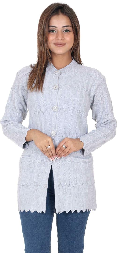 Ninish Apparels Self Design Cowl Neck Casual Women Grey Sweater