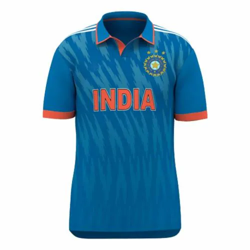 AASHRAY INDIA CRICKET JERSEY Dry-Fit Rib Dual Collor Neck Round Bottom(ODI)