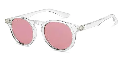 Hooper By Lenskart Polarized and 100 Percentage UV Protected Full Rim Round Transparent, Pink Sunglass for Boys and Girls (8 to 12 Years)
