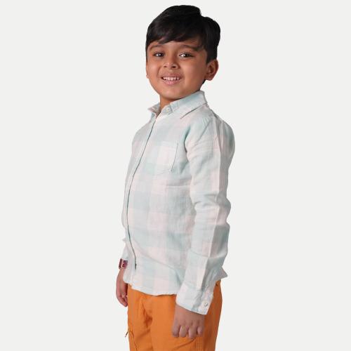 Rad Prix Boys Sky-blue Gingham Shirt