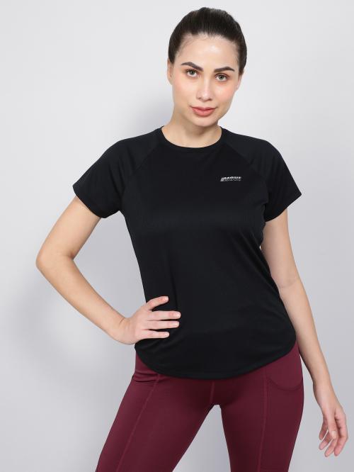 MW73 Women's Microfiber Polyester Fabric Relaxed Fit Spot Half Sleeve T-Shirt With Stay Fresh and Stay Dry Treatment