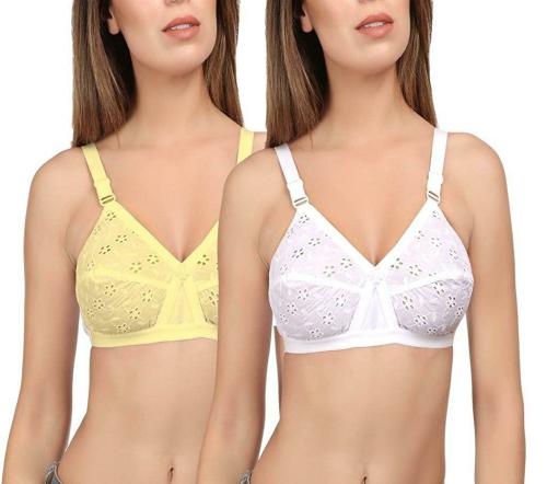 Eve's Beauty Women Beige 44B Cotton Padded Pack of 2 Bra (44B)
