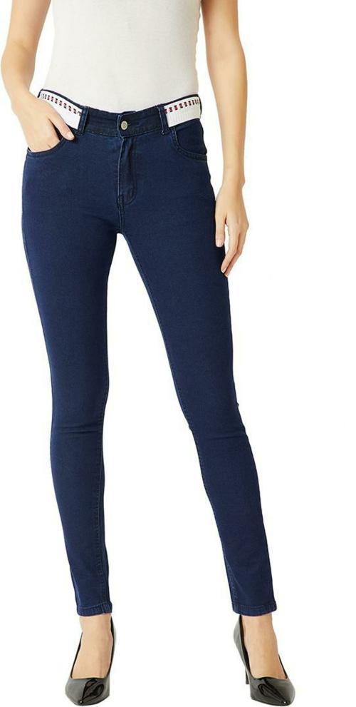 Miss Chase Women Navy Solid Single Jeans