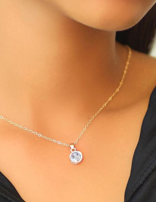 Ayesha Circular Diamante Stud GoldToned Mini Pendant Necklace JioMart