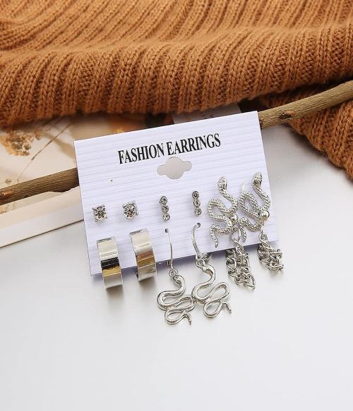 DESTINY JEWEL'S Silver Plated Snake Drop Earrings Set For Women & Girls Brass Drops & Danglers, Stud Earring