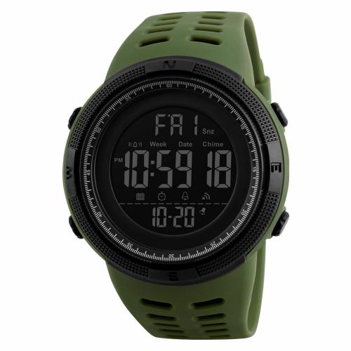 SKMEI Men's Digital Sports Watch 50m Waterproof LED Military Multifunction Smart Watch Stopwatch Countdown Auto Date Alarm - 1251