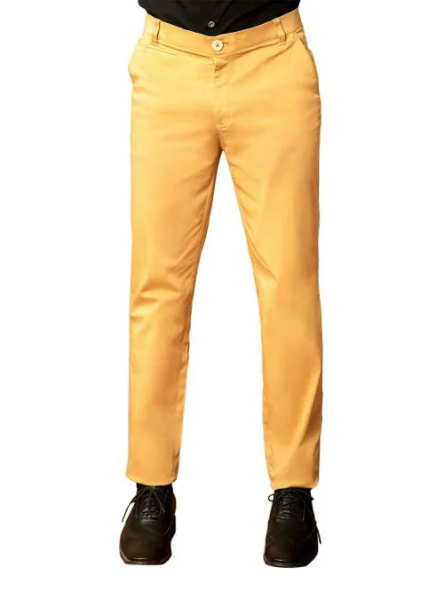 Rhysley Men Gold Cotton Trouser - 30