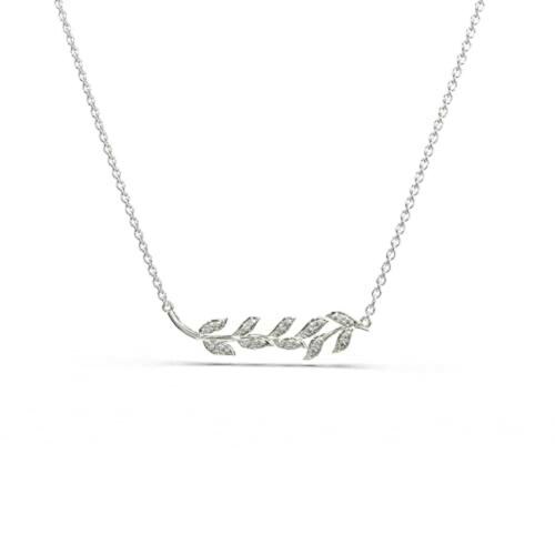 Giva Sterling Silver Classic Leaf Necklace With Chain For Women