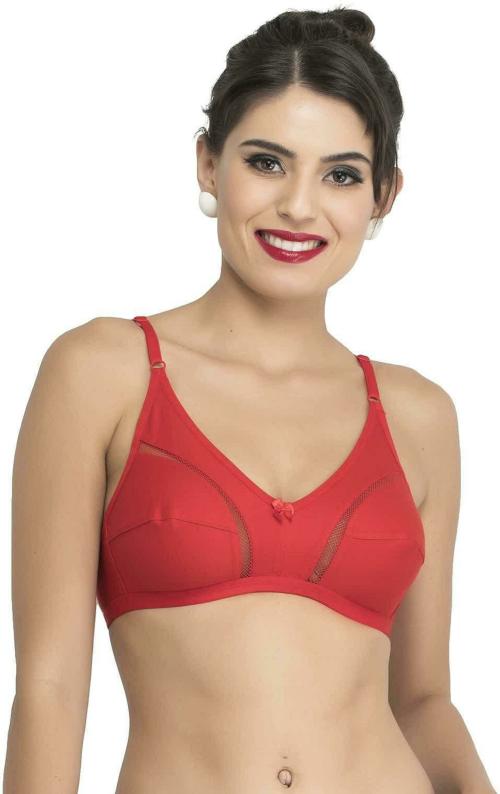 SSoShHub Girls Red Cotton Blend Non-Padded Bra (40B)
