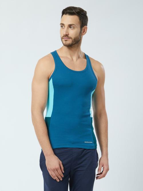 Fruit of the Loom Men Moroccan Blue Cut N Sew Cotton Pack of 1 Fashion Vest