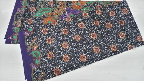 (Black with Orange Flower Designed) Lungi Indonesia Printed Type Chank Brand - Flower Designed Soft Touch Lungi A15 Model