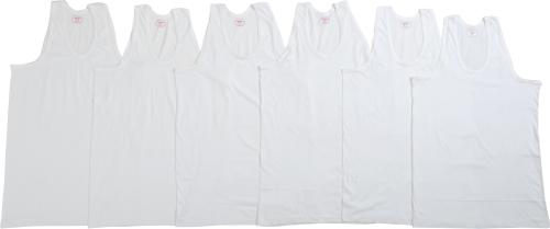 Boy's Round Neck Sleeveless Plain White Cotton Vest (4 - 5 Years) (Pack of 6)