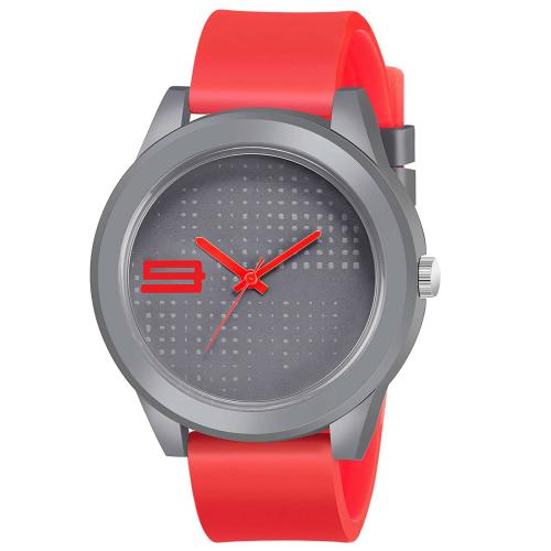 Acnos Analog Grey Dial red Strap Watch For Men - (AC-MT-108)