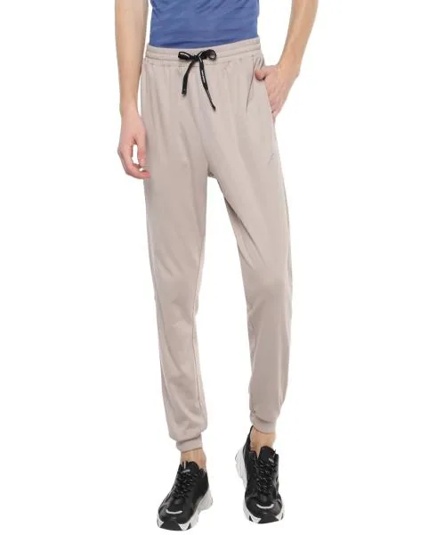 Furo By Red Chief Light Grey Solid Narrow Fit Poly Cotton Sports Jogger For Men