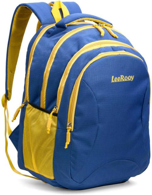 Leerooy Blue Canvas School Bag Backpack, 30 L
