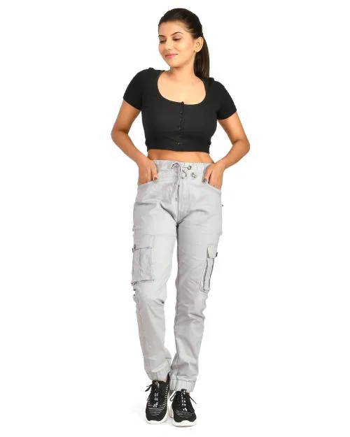 SSoShHub Women/Girl Cotton Regular Fit 6 Pocket Cargo Pants Regular Fit