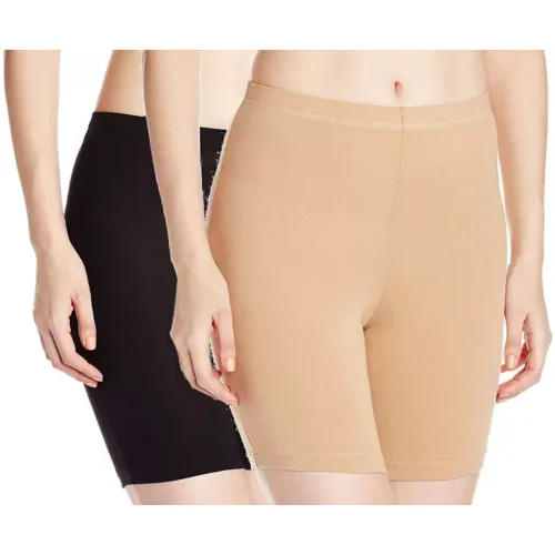 BOLLAR Pack of 4 Solid Women Black & Beage Basic Shorts-size-XXL