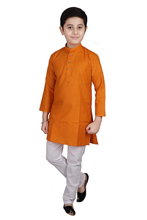 Pro-Ethic Style Developer Boys Mustard Cotton Kurta Pyjama Set