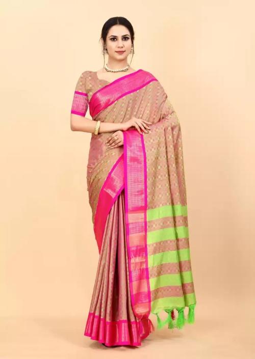 JUHI COLLECTION 04-Aknsh SAREE popti-pink Latest Designer Silk Saree For Women