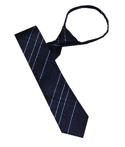 Leonardi Men Dark Navy Microfiber Zipper Tie