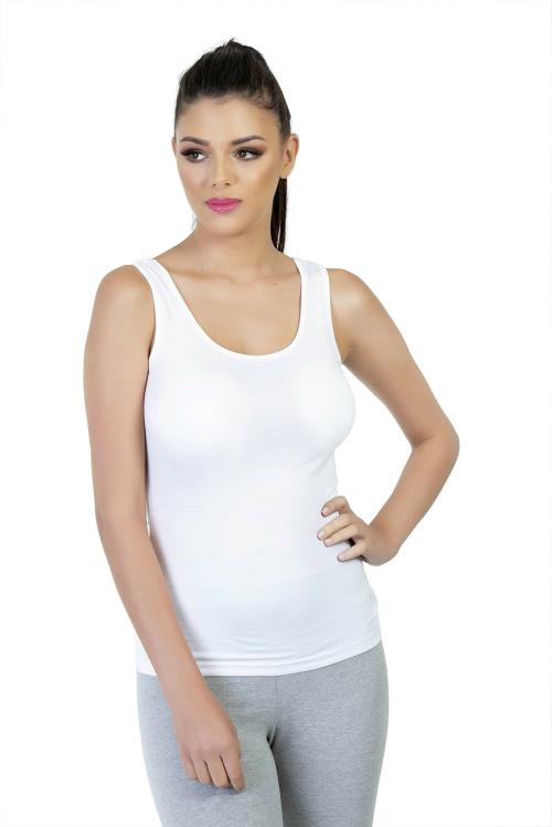 Envie Women And Girls Modal UNeck Causal Sports Camisole Tank Top White
