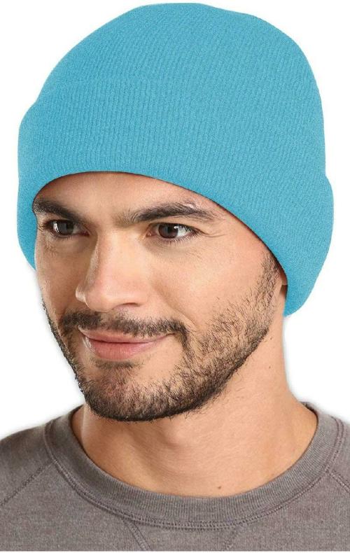 THE BLAZZE Men Light Blue Beanie Cap, Free size