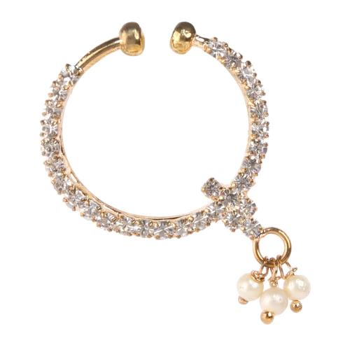 Buy Accessher Traditional Gold Brass Nose Ring For Women Online at Best