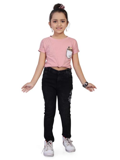 Reelize - Denim Jeans For Girls | Bell Bottom , Black | Kids Jeans , Single Button | 6 To 7 Years | Pack of 1