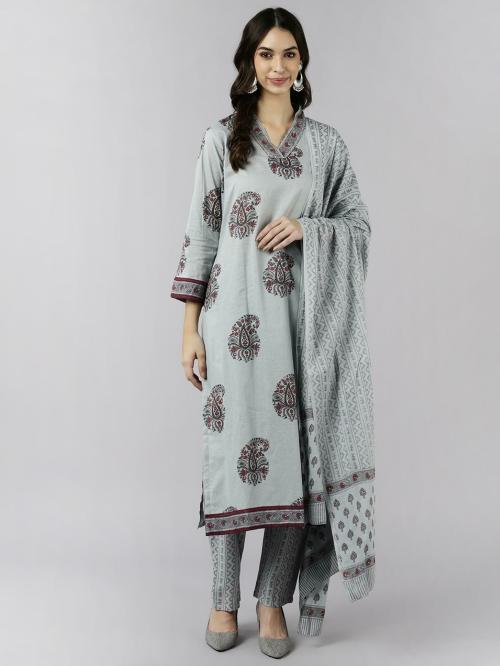 Vaamsi Cotton Printed Kurta Pant Dupatta Set