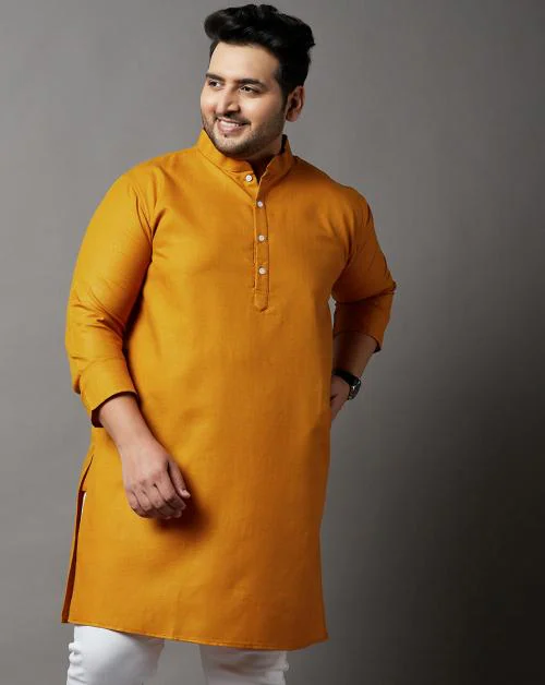 Bigbanana Men Plus Size Rang Solid Kurta