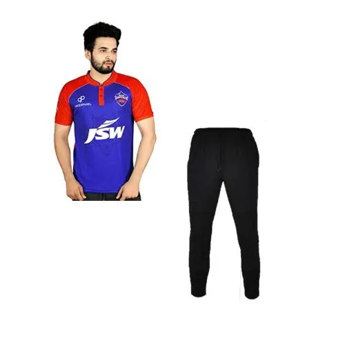 Teky IPL DC Rishabh 17 Fan Jersey Tshirt With Track Pant 2024 For Men And Boys XXL (Pack of 1)