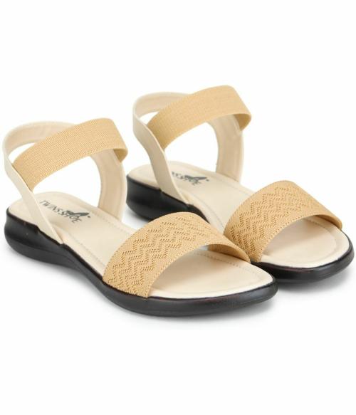 Buy TWINSSHOE Cream Flat Sandals for Women Online at Best Prices in
