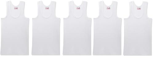 Rupa Jon White Solid Cotton Pack of 5 Vest (Size 50 CM)